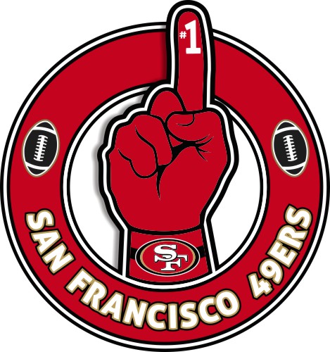 Number One Hand San Francisco 49ers logo iron on paper